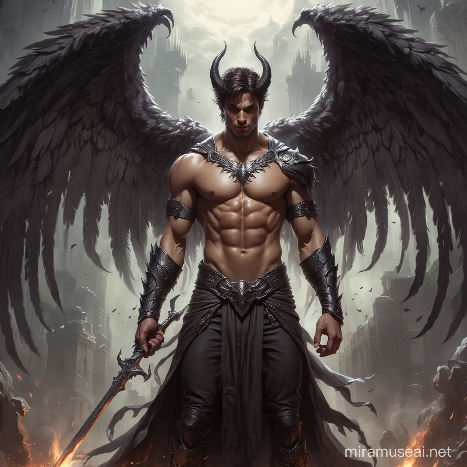 Half Archangel Half Demon Man
