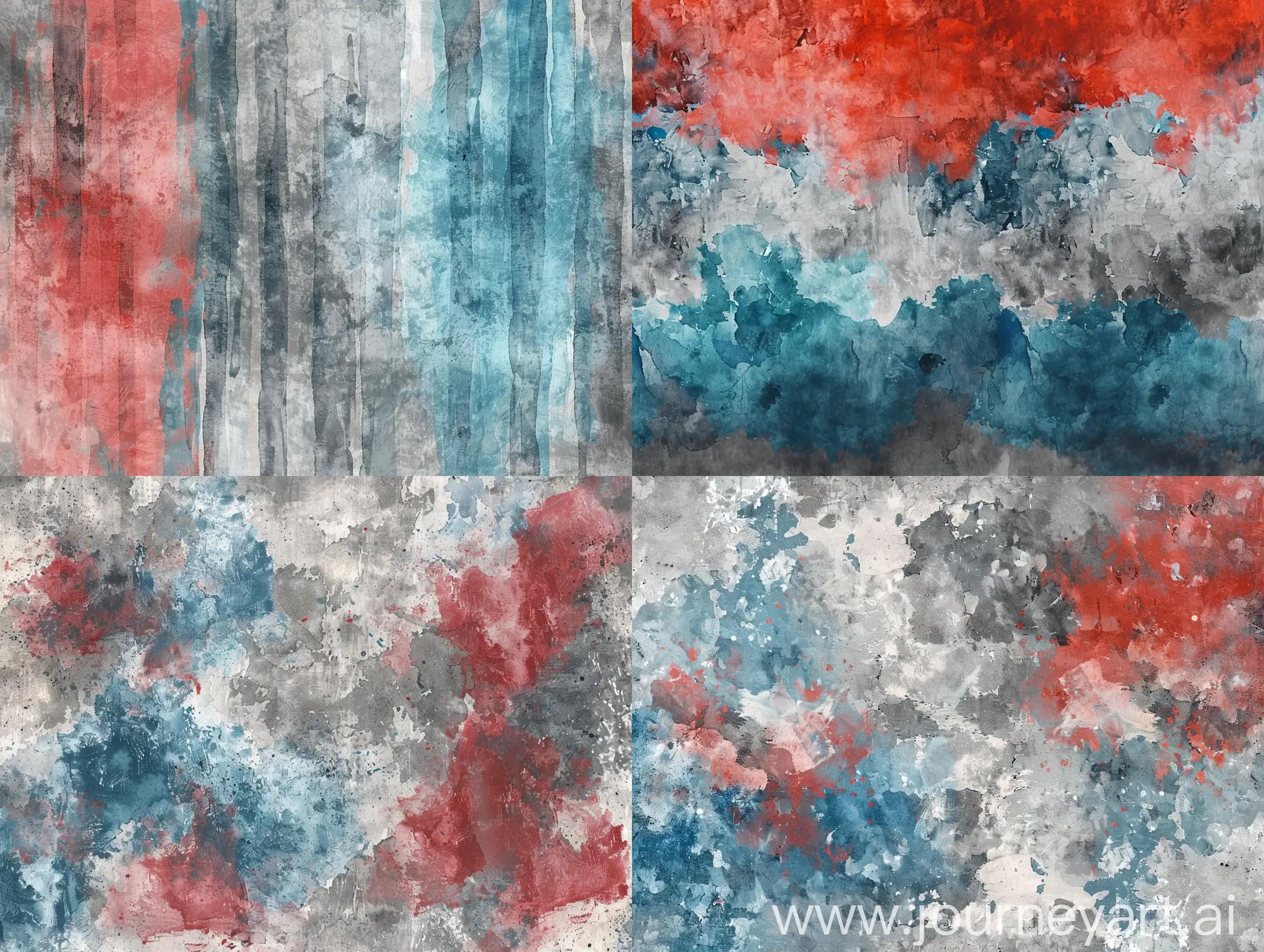 Vibrant-Watercolor-Painting-Red-Blue-and-Gray-Abstract-Art