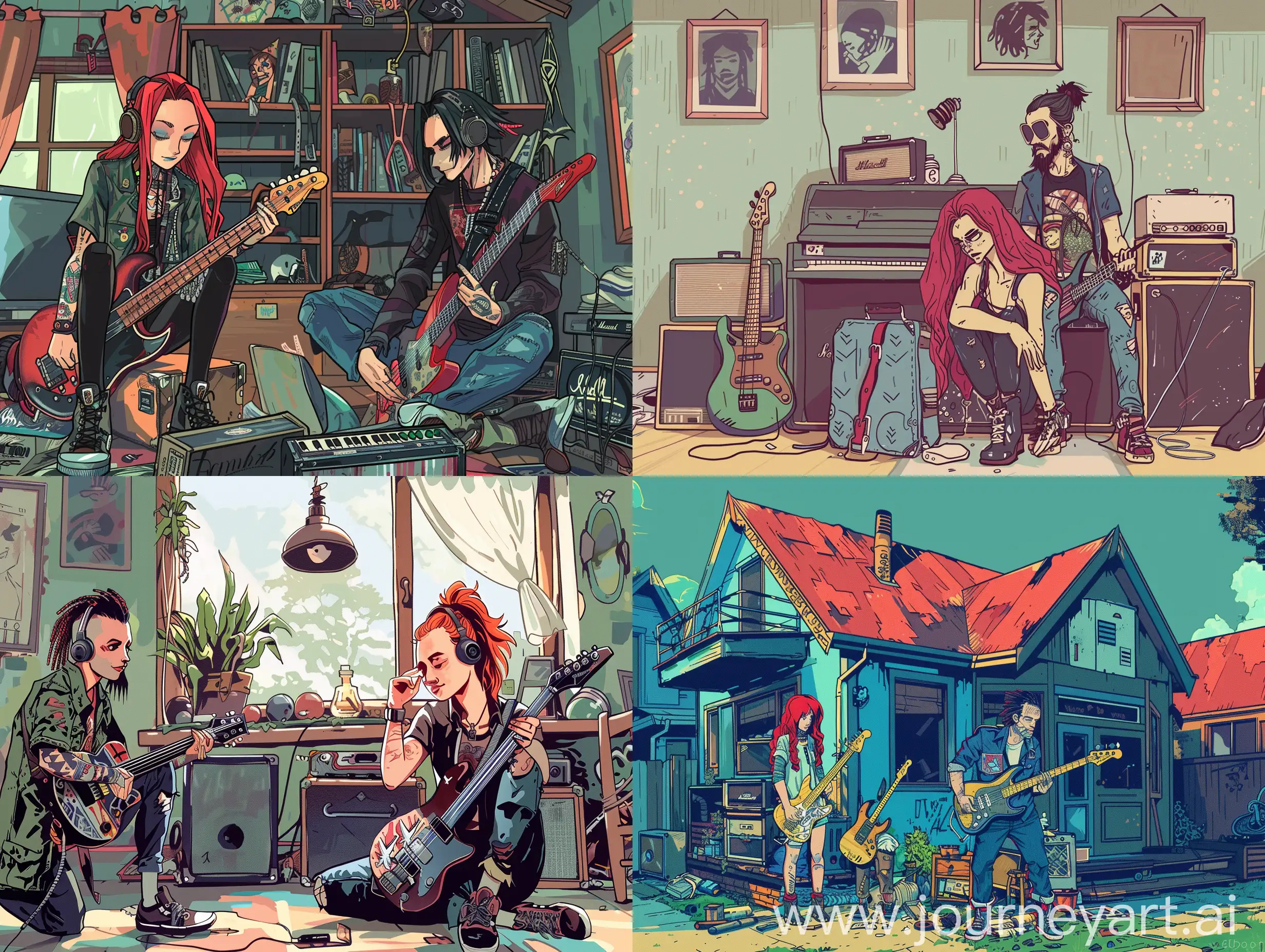 Creative-Collaboration-RedHaired-Girl-and-Metalhead-Building-a-Unique-House