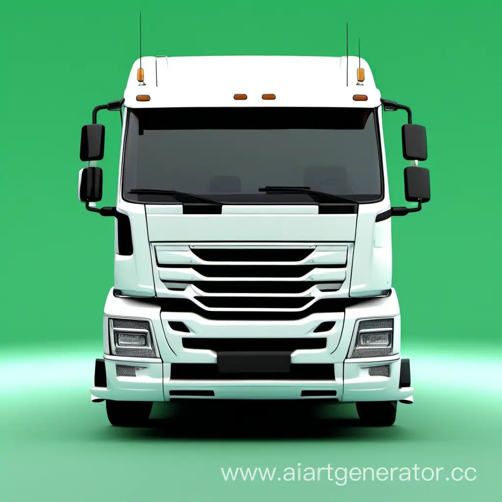 Front-View-White-Truck-Chroma-Key