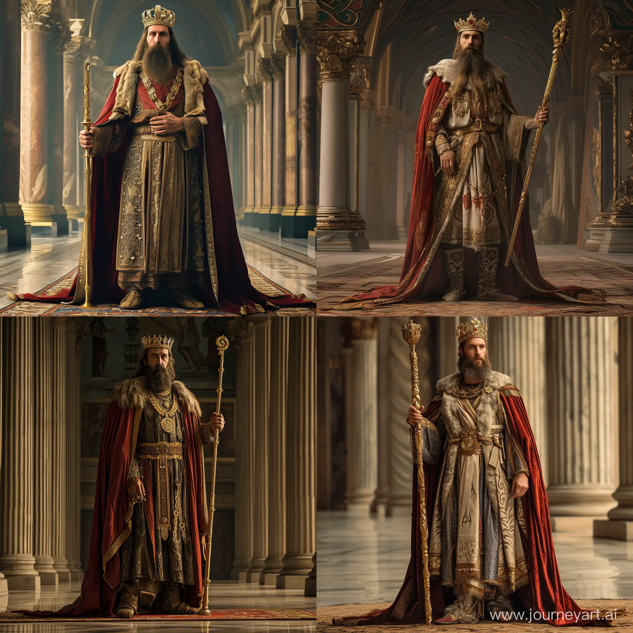 Clovis-I-King-of-the-Franks-in-Regal-Attire-with-Golden-Crown-and-Staff