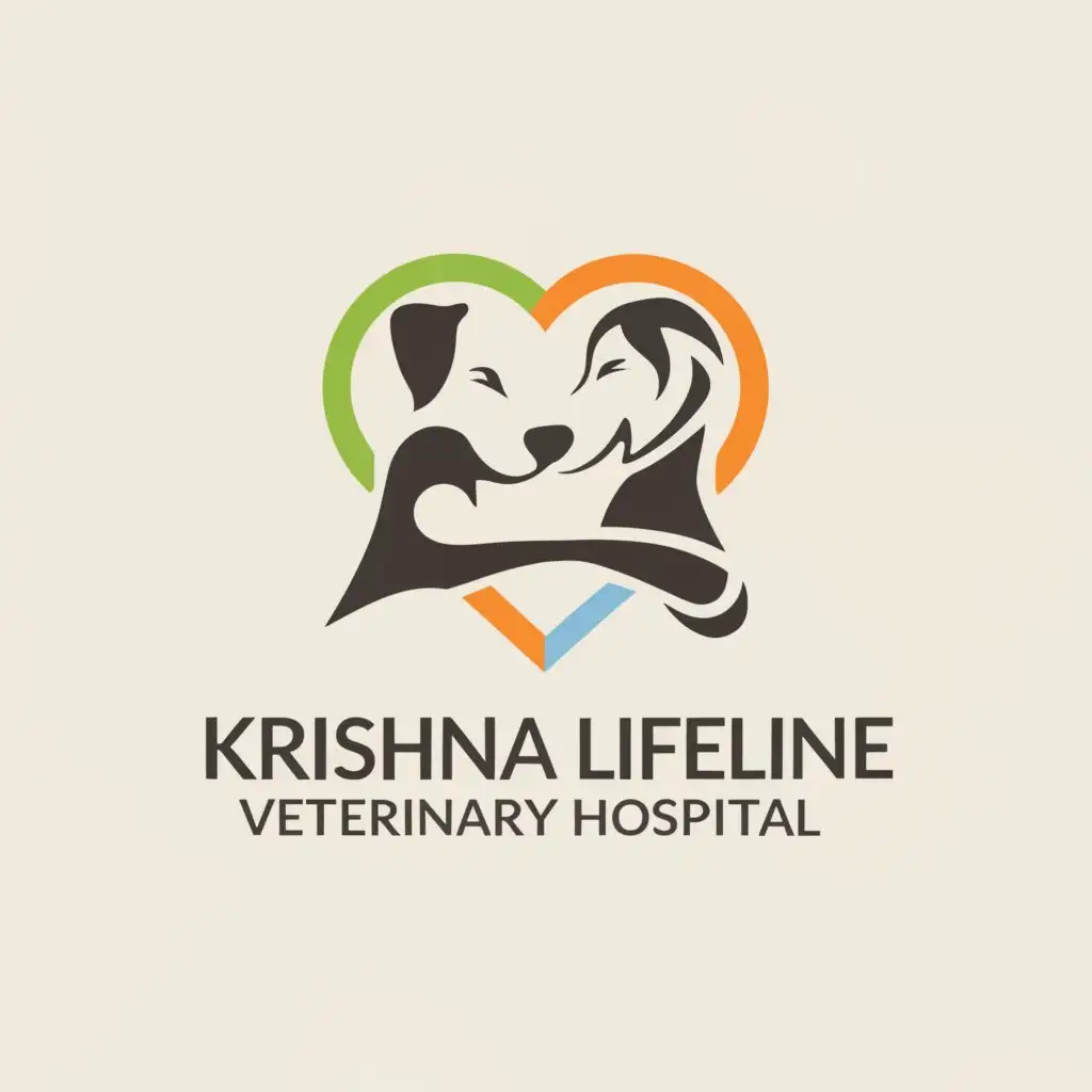 a logo design,with the text "Krishna Lifeline Vetnary Hospital", main symbol:We care for your pets,Moderate,be used in Animals Pets industry,clear background