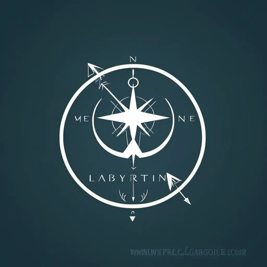 use this style but create a version with a labyrinth a compass and an arrow

