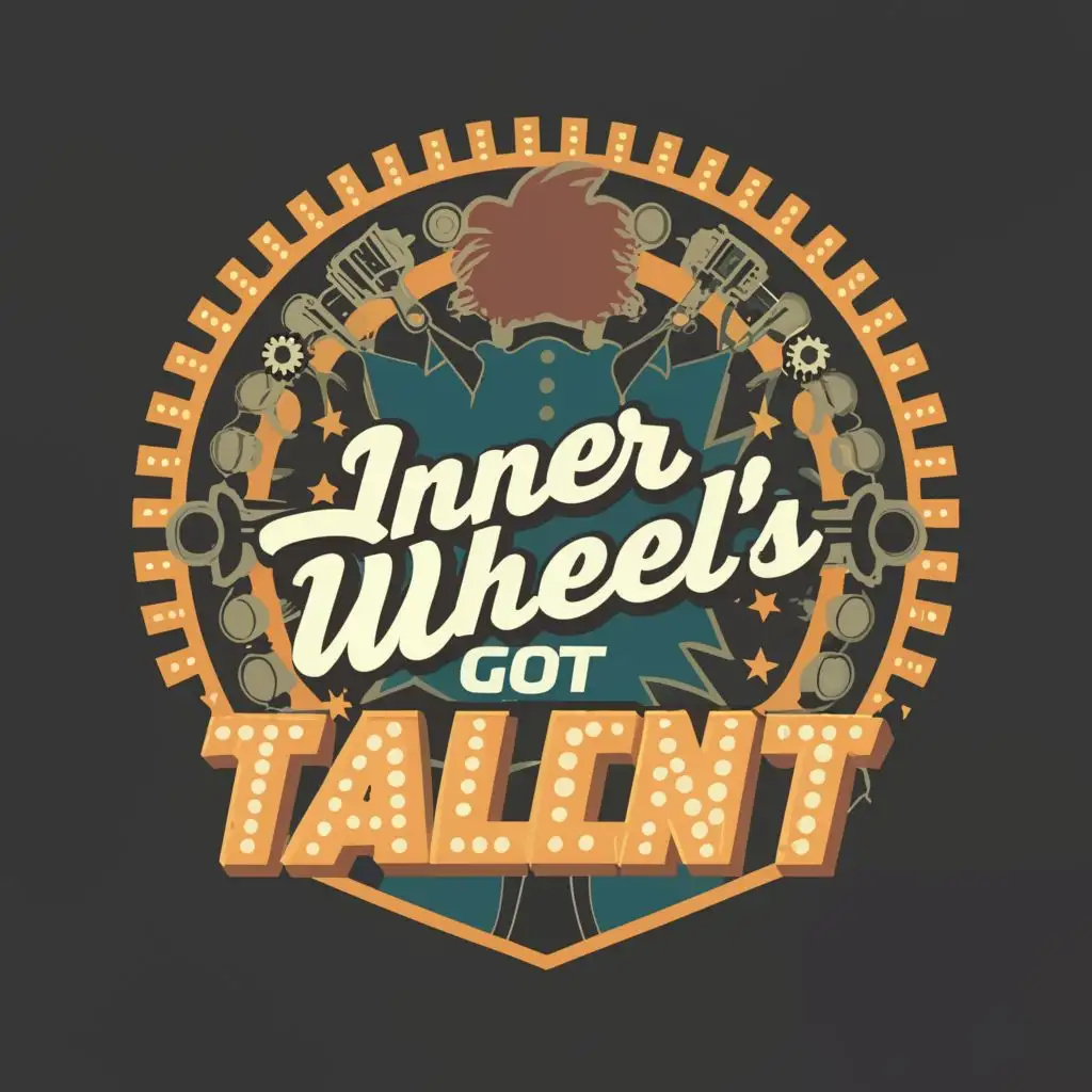logo, stage, singer, with the text "Inner Wheel's 
Got Talent", typography, be used in Nonprofit industry