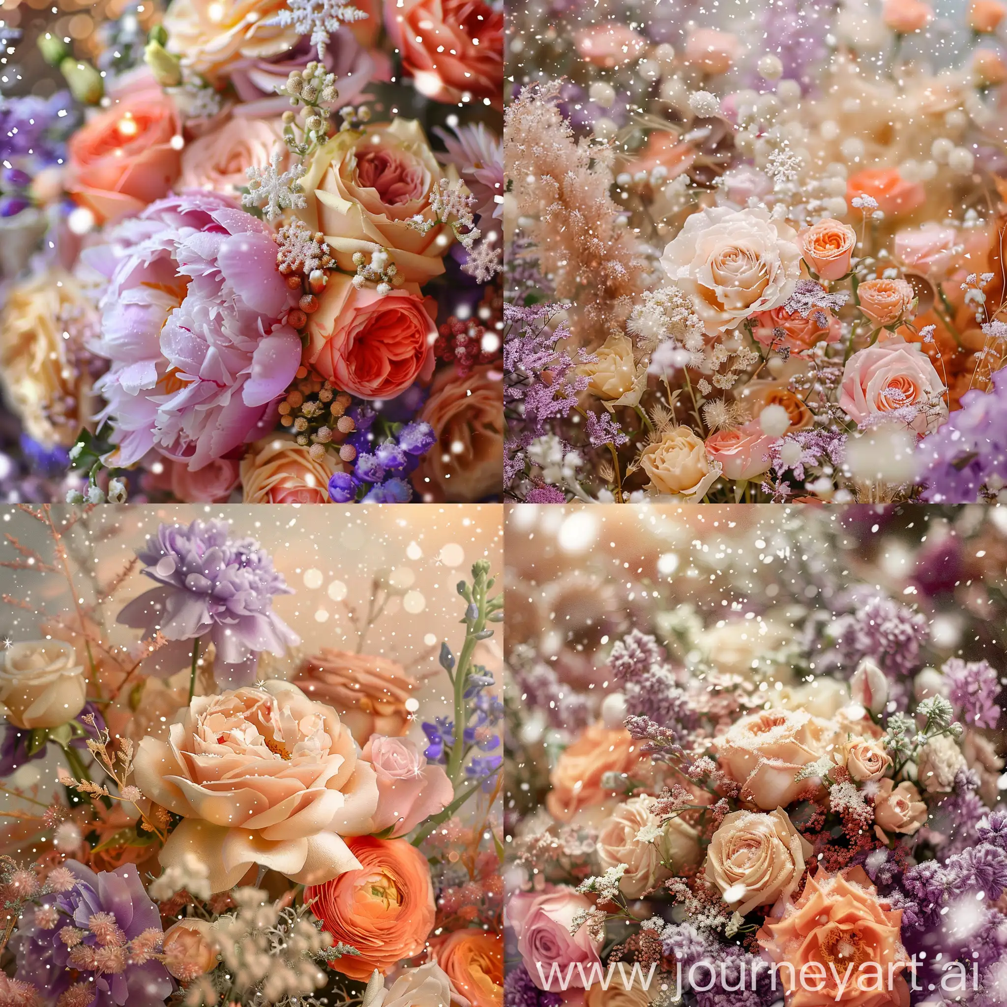 Enchanting-Snowfall-Amidst-Vibrant-Spring-Flowers