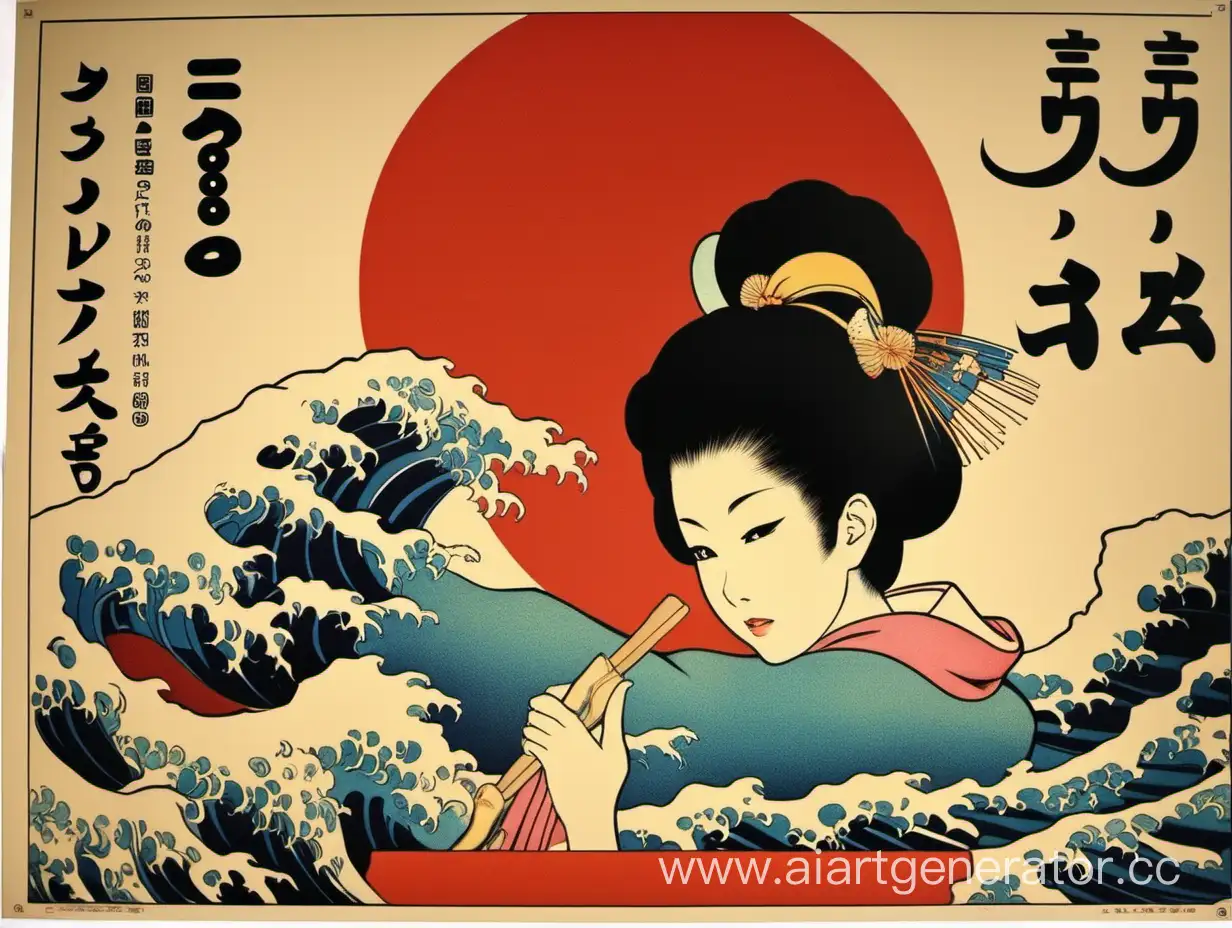 Vibrant-Japanese-Advertising-Poster-Captivating-Colors-and-Cultural-Allure