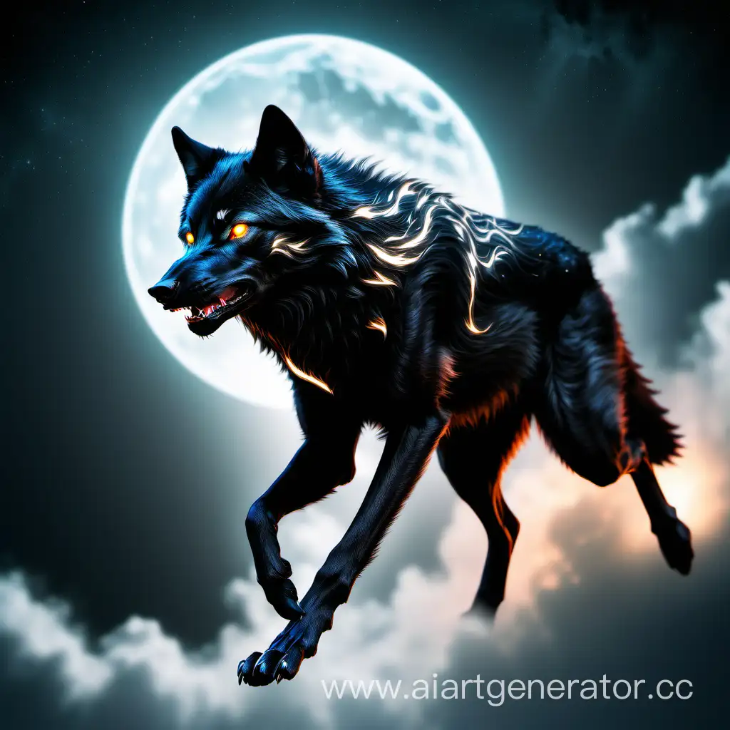 Majestic-Night-Flight-of-a-GlowingEyed-Black-Wolf