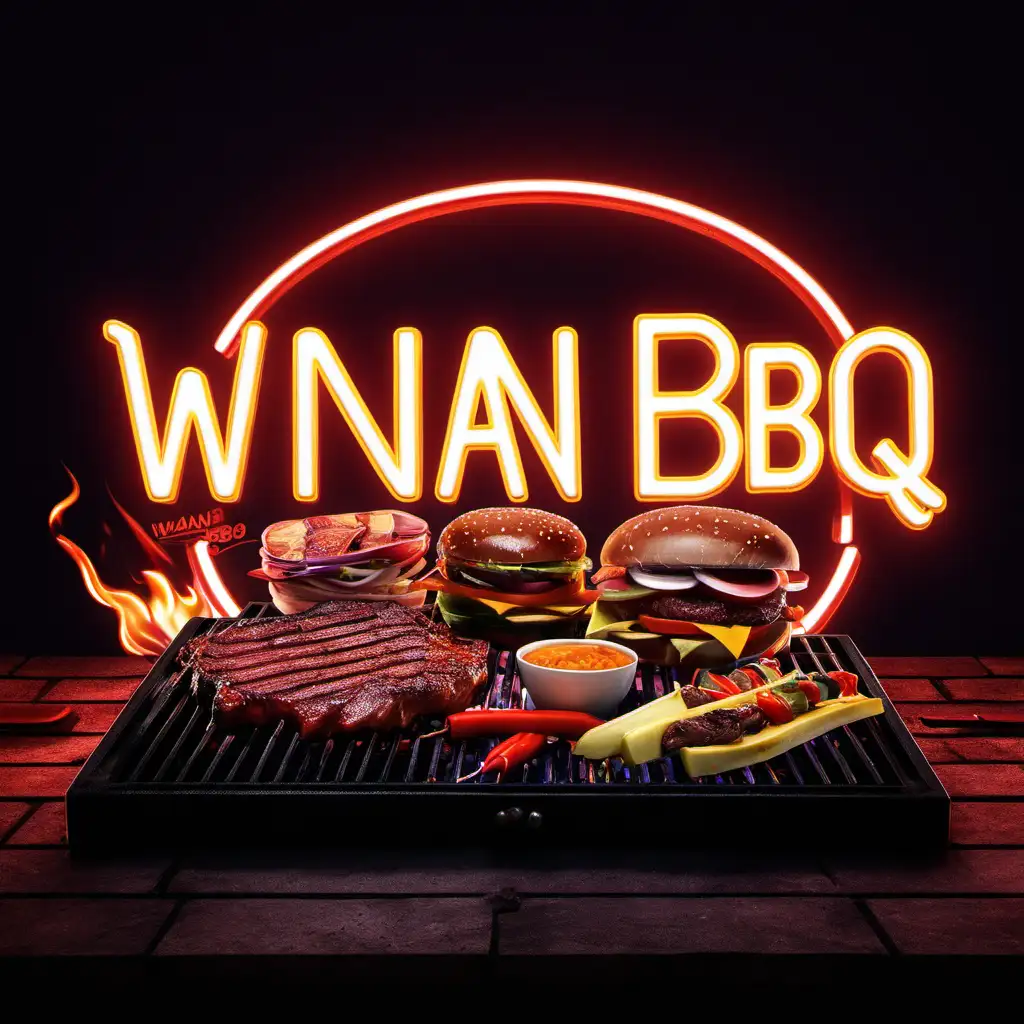 Vibrant WIANBBQ Content Creation with NeonLit Ambiance