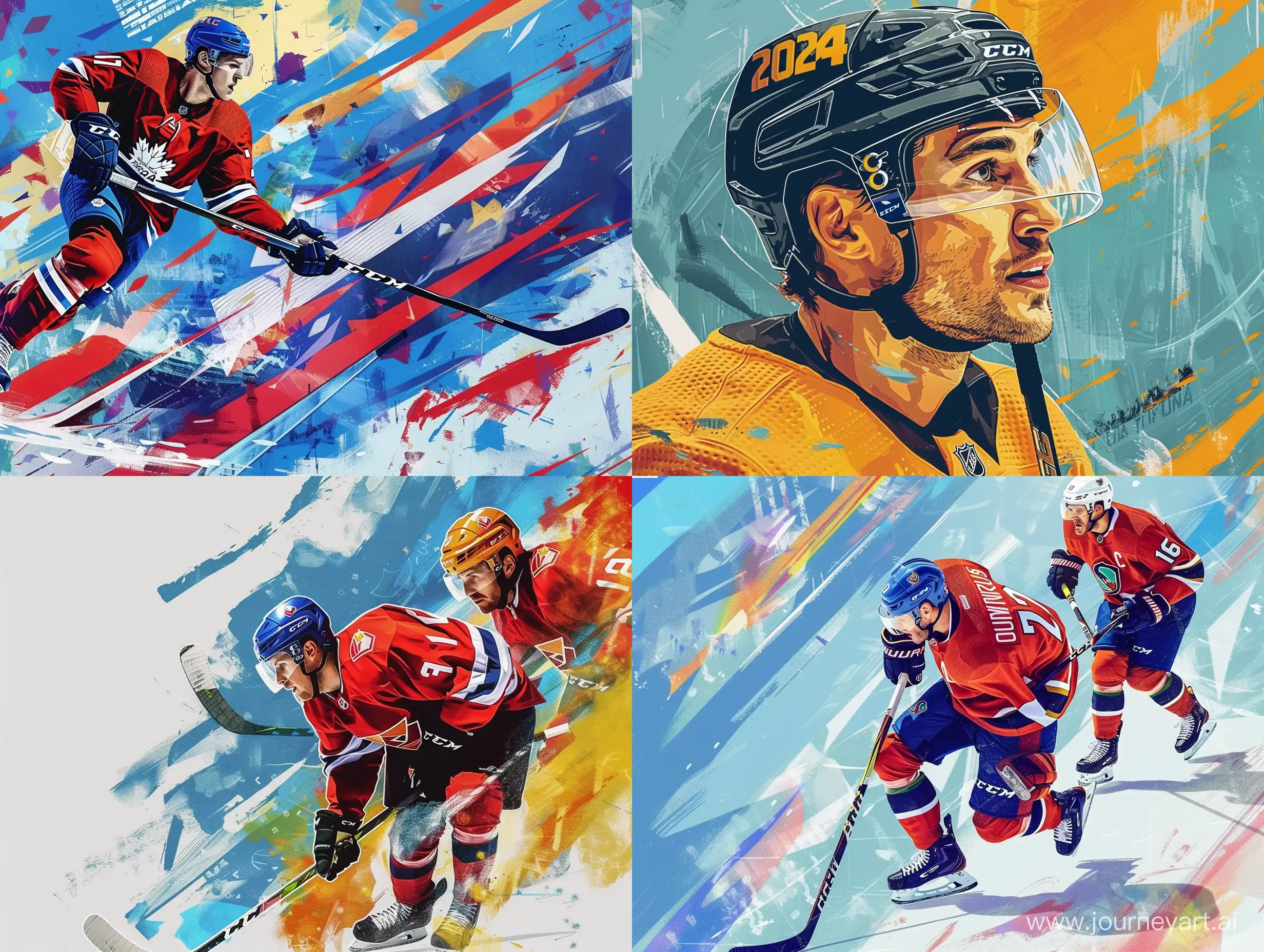 crearte a poster for upcoming ice hockey world championship 2024