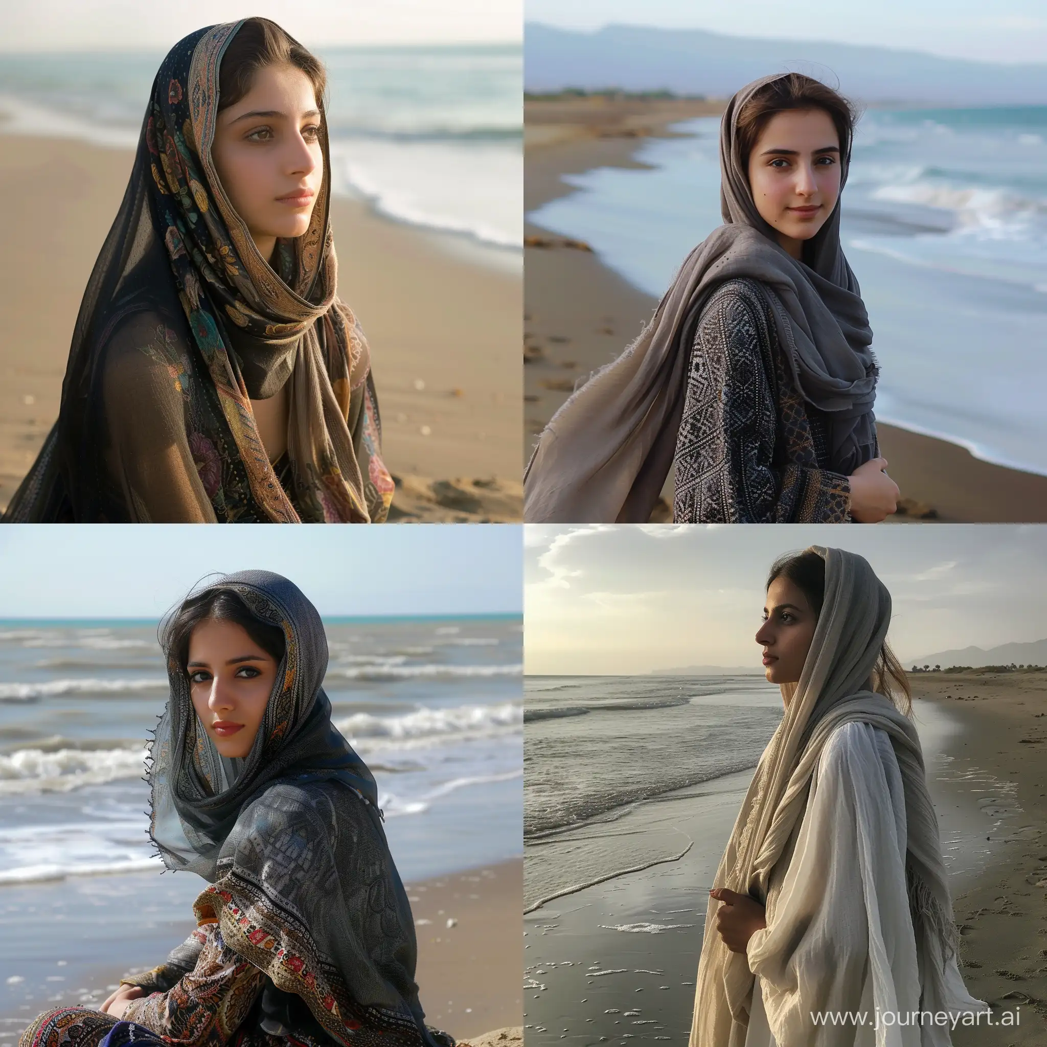 دختر ایرانی در ساحل
