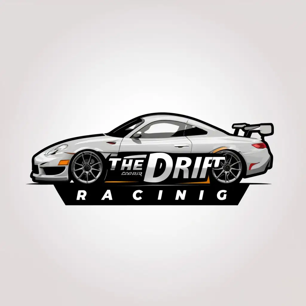 a logo design,with the text "the drift automotive", main symbol:car, drift, racing,Minimalistic,clear background