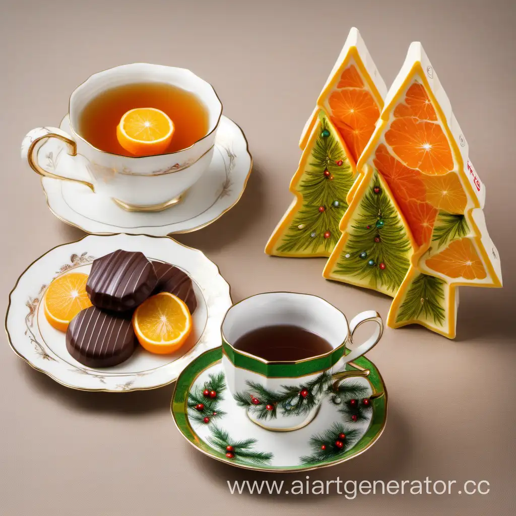 Festive-Christmas-Tree-Oranges-Tea-and-Chocolate-Delight