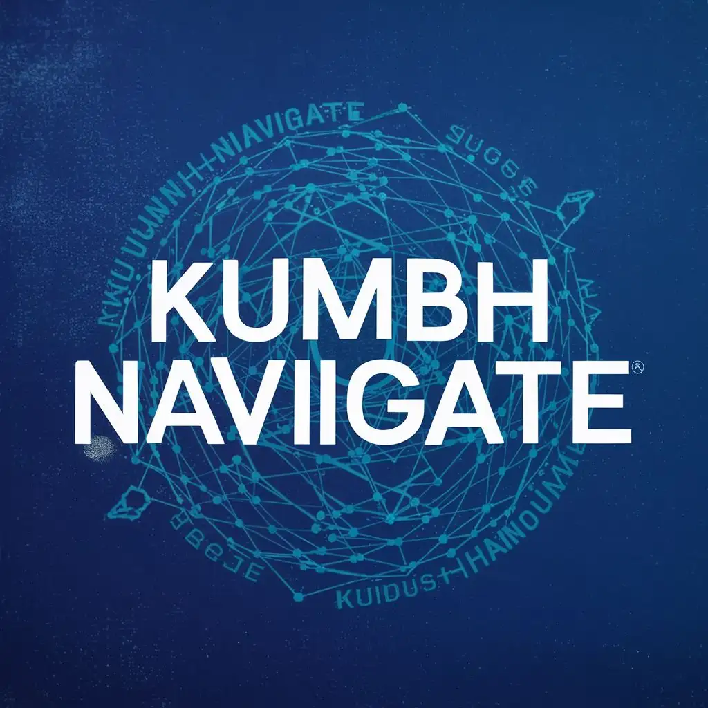 logo, Navigate, with the text "KumbhNavigate", typography, be used in Technology industry