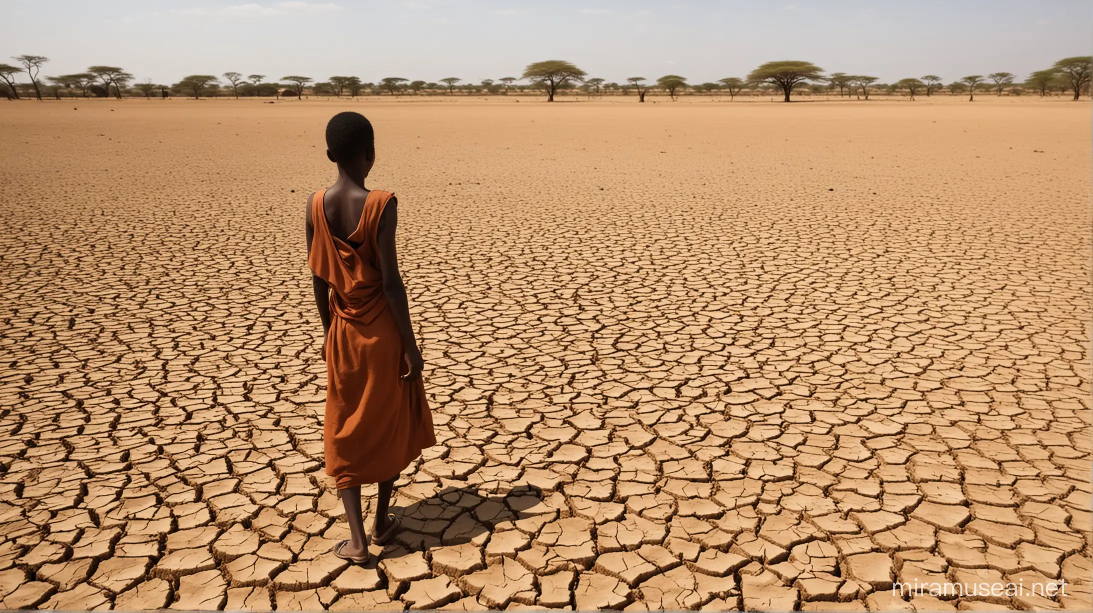 Desolate Landscape of Africa Drought