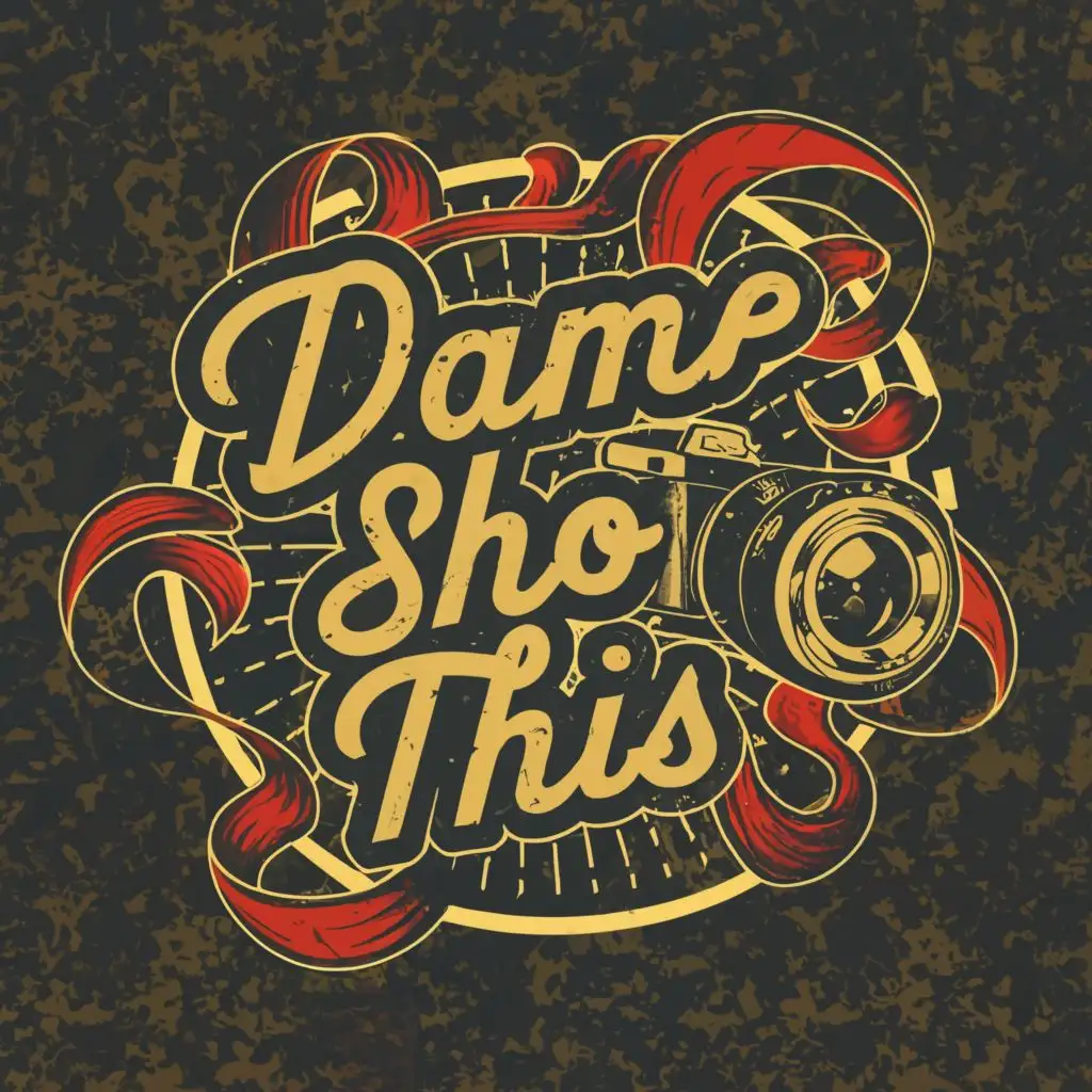 logo, photography, with the text "Dame Shot This Photography", typography, be used in Entertainment industry, camera, masculine