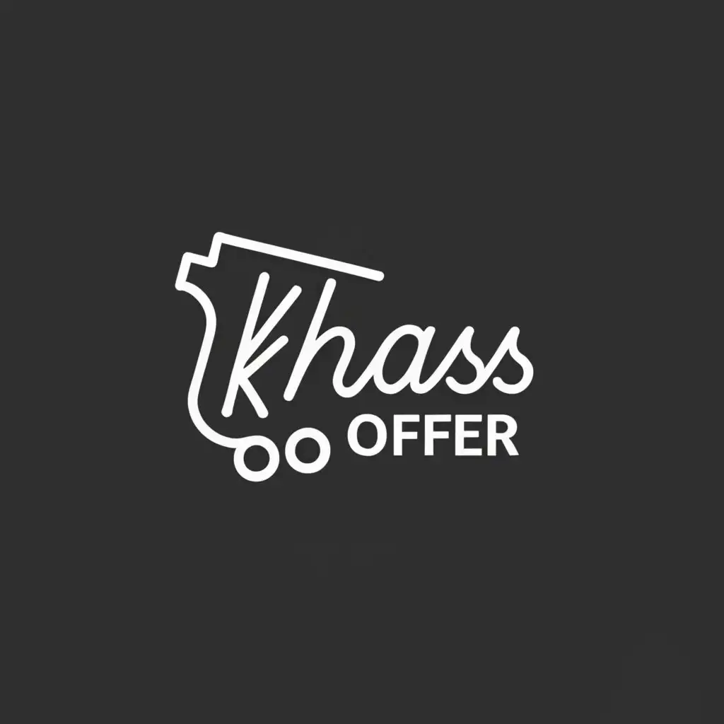 a logo design,with the text "Khass offer", main symbol:cart,complex,be used in Retail industry,clear background