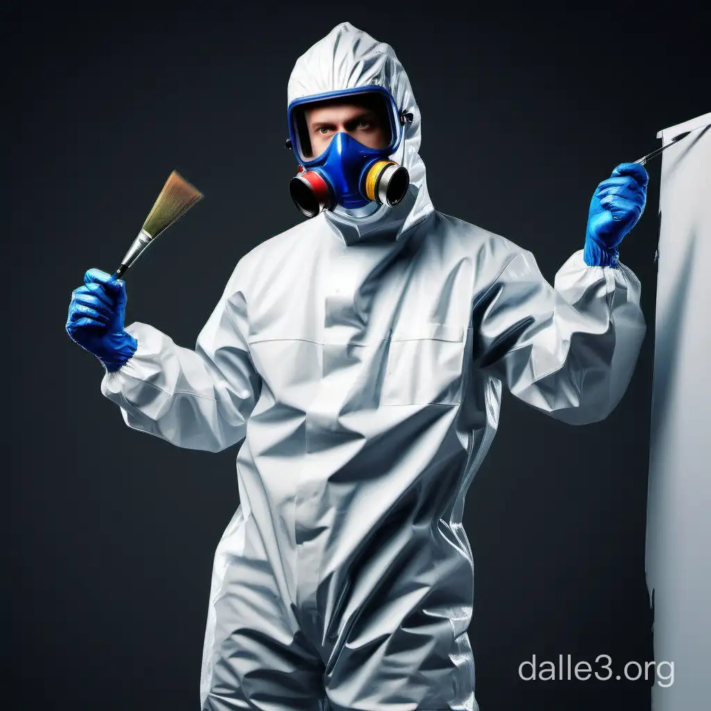 Professional Automotive Painter in Protective Suit at Work | Dalle3 AI