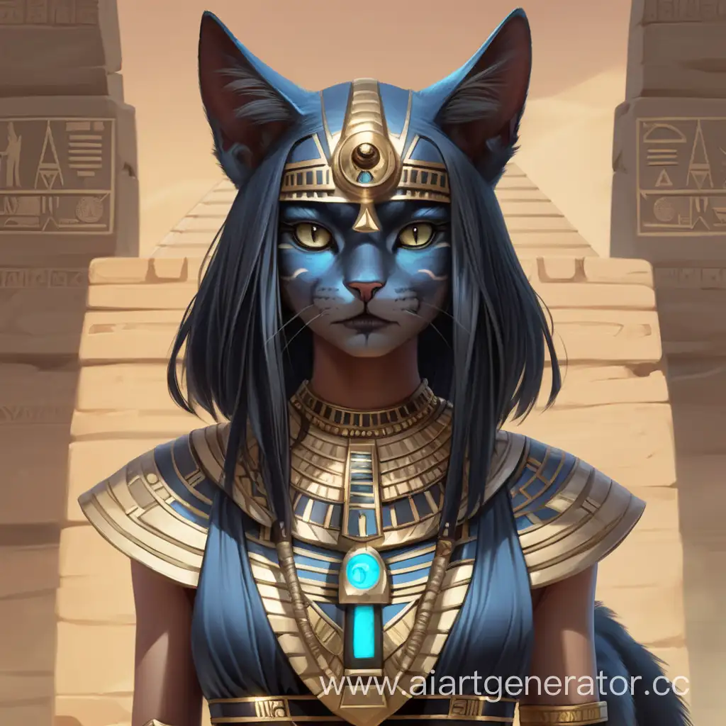 Mystical-Egyptian-Necromancer-Girl-Summoning-a-Cat-Familiar