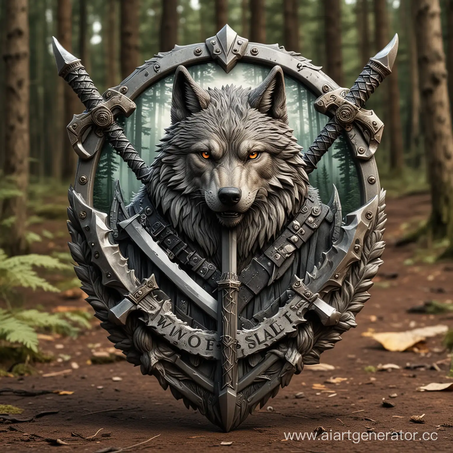Wolf-Badge-Guardian-in-Dense-Forest