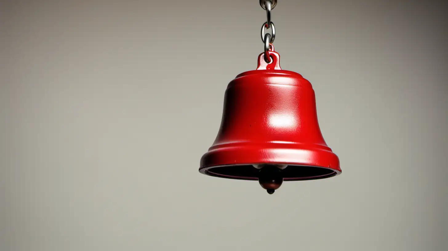 Vibrant Standalone Red Alarm Bell on Neutral Background
