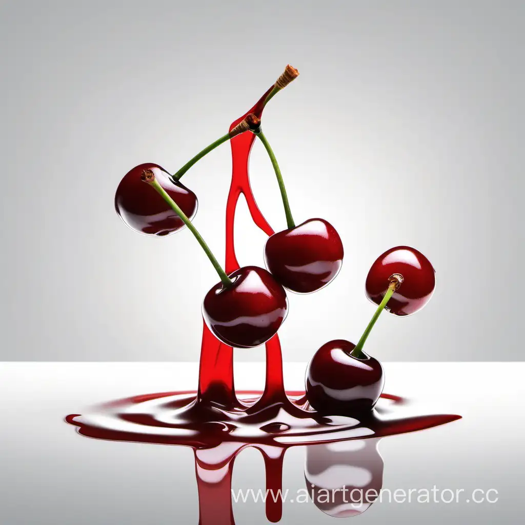 Vibrant-Red-Cherries-in-Sweet-Syrup-on-Clean-White-Background