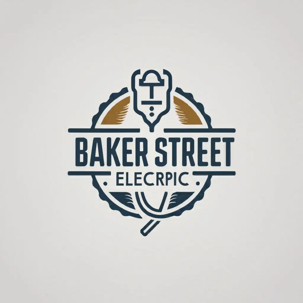logo, - The logo should have a modern, clean and minimalistic style: sleek, simple, and versatile. Nothing busy. The image should convey confidence and professionalism in the electrical field.
, with the text "Baker Street Electric.", typography