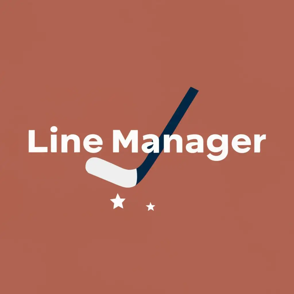 logo, Hockey Stick, with the text "Line Manager", typography