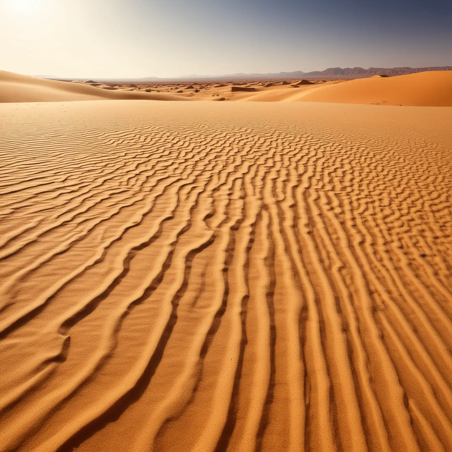 Vast and Arid Sahara Desert Landscape with Rippling Sand Dunes