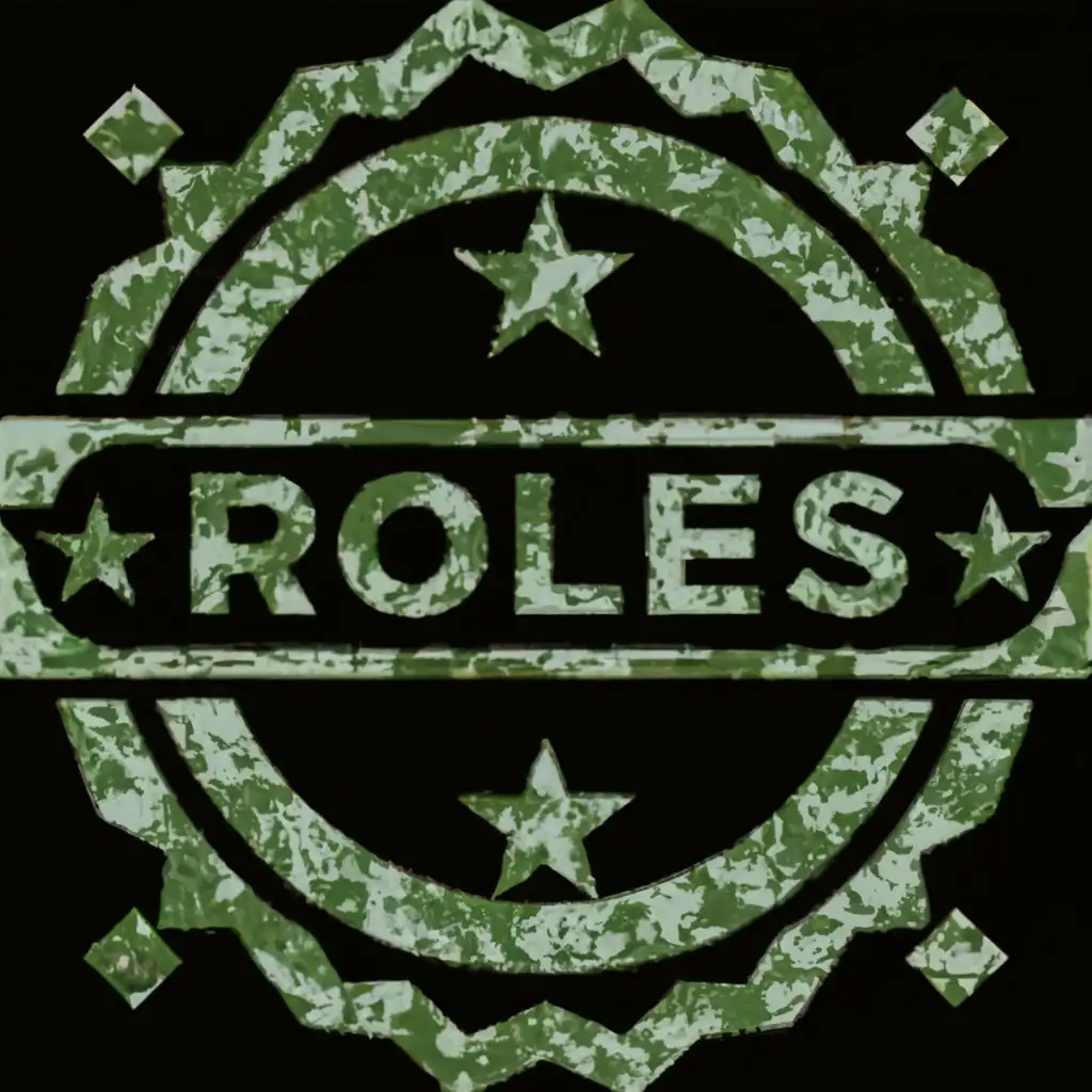 logo, Military style with transparent background, with the text "Roles", typography
