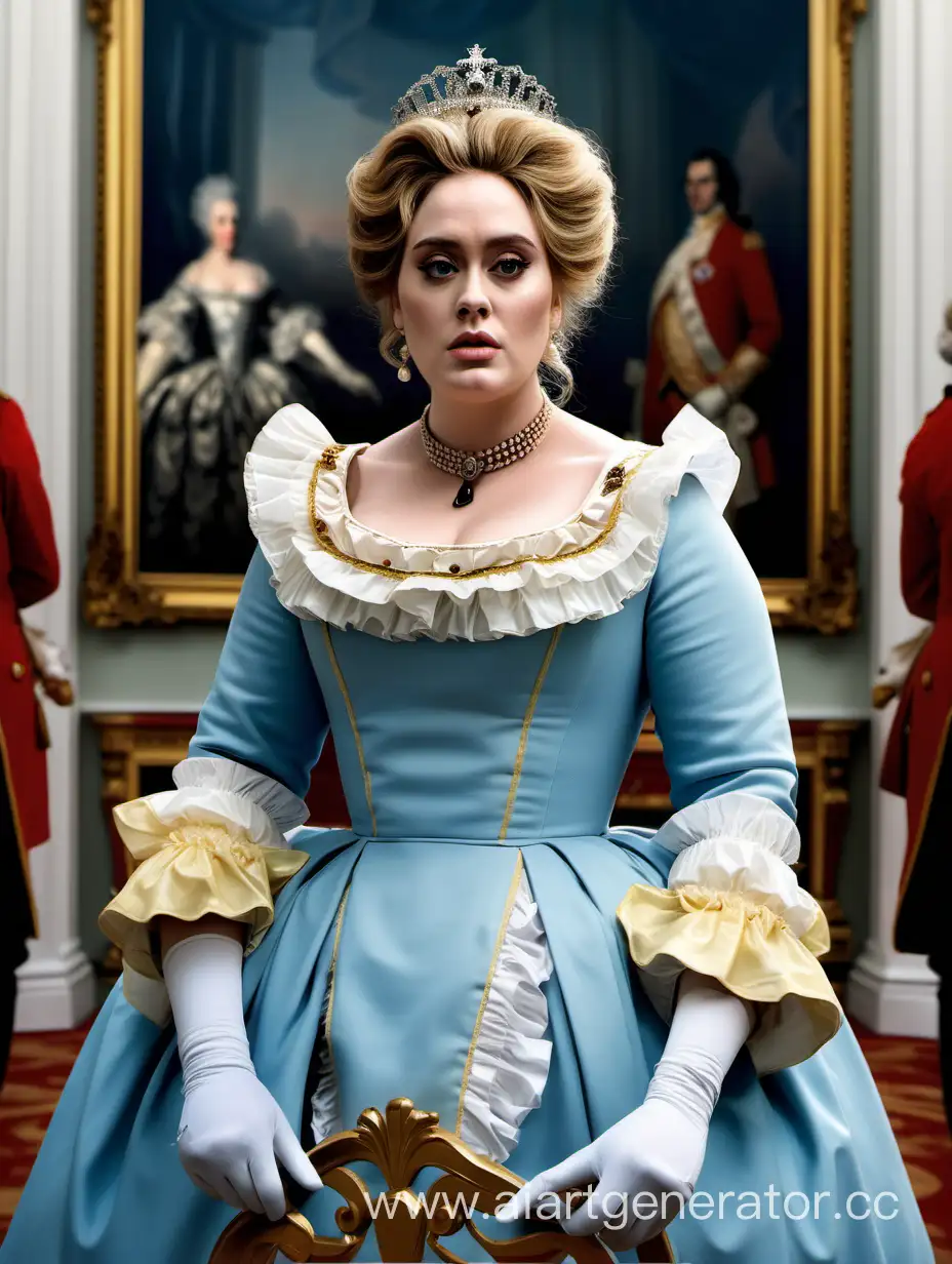 Adele-Portrays-Catherine-II-in-Elegant-Light-Blue-Dress-Netflix-Series-Poster