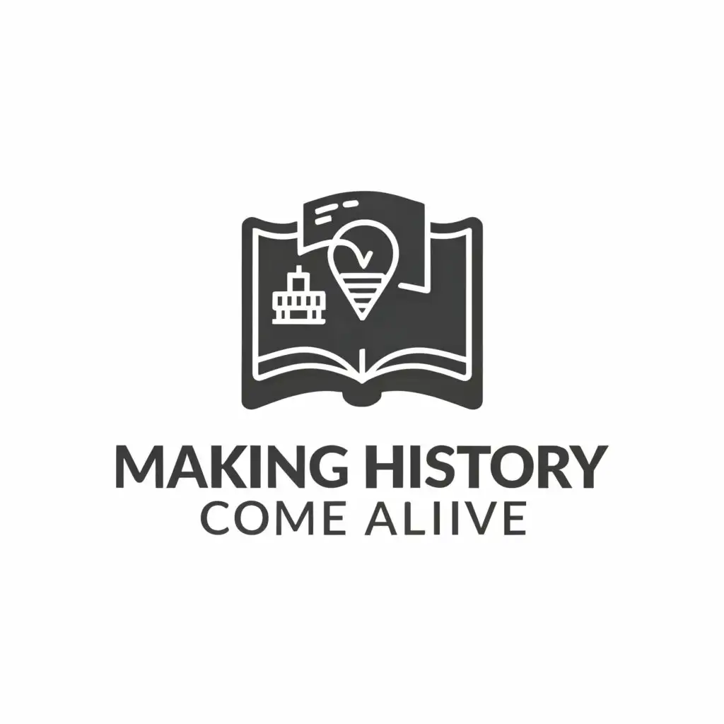 a logo design,with the text "Making History Come Alive
Richard Bluttal", main symbol:History,Minimalistic,be used in Education industry,clear background