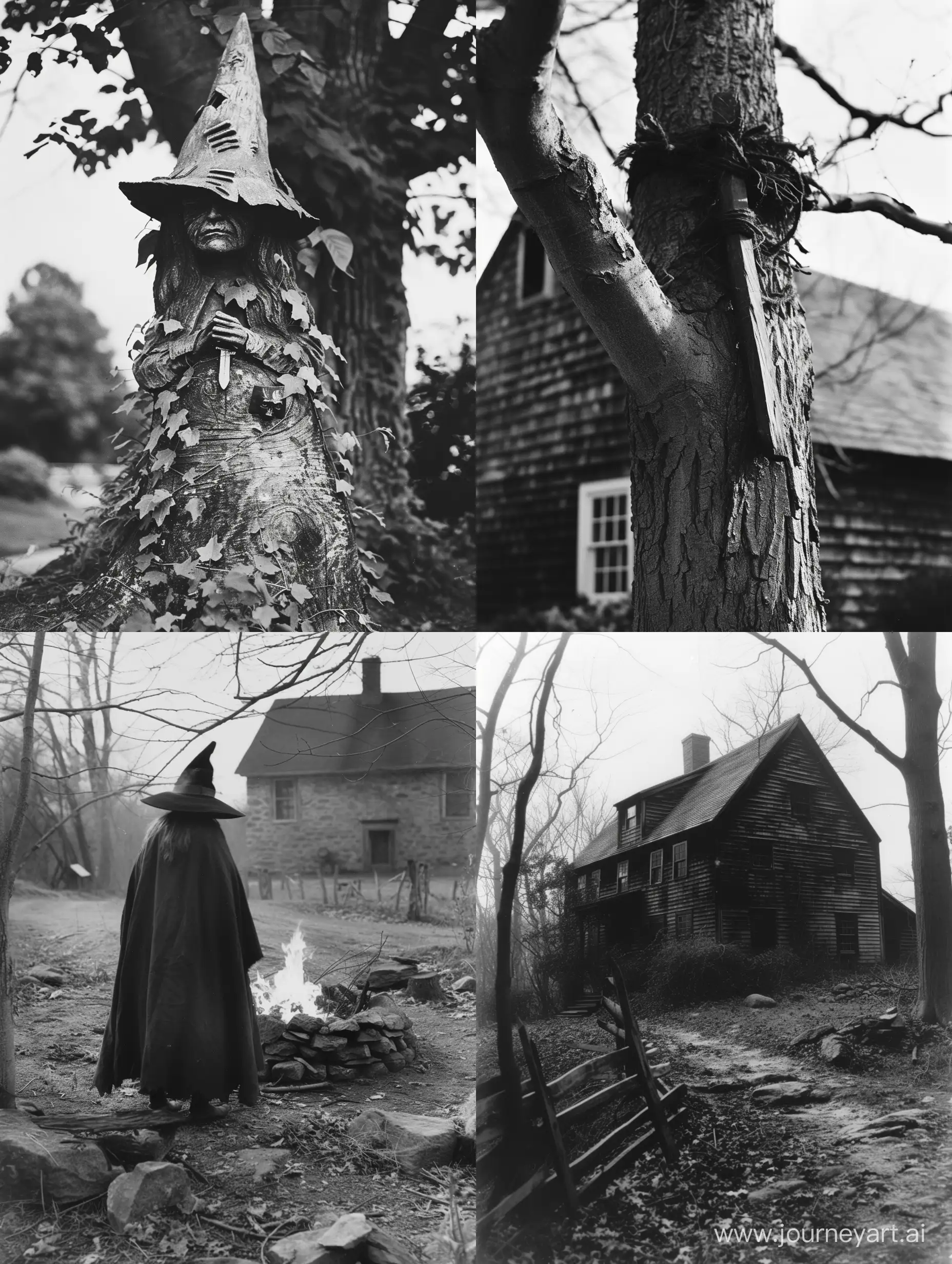 True events of the Salem_wytchtrials, grayscale, witch core, pagan horror, photo taken on provia