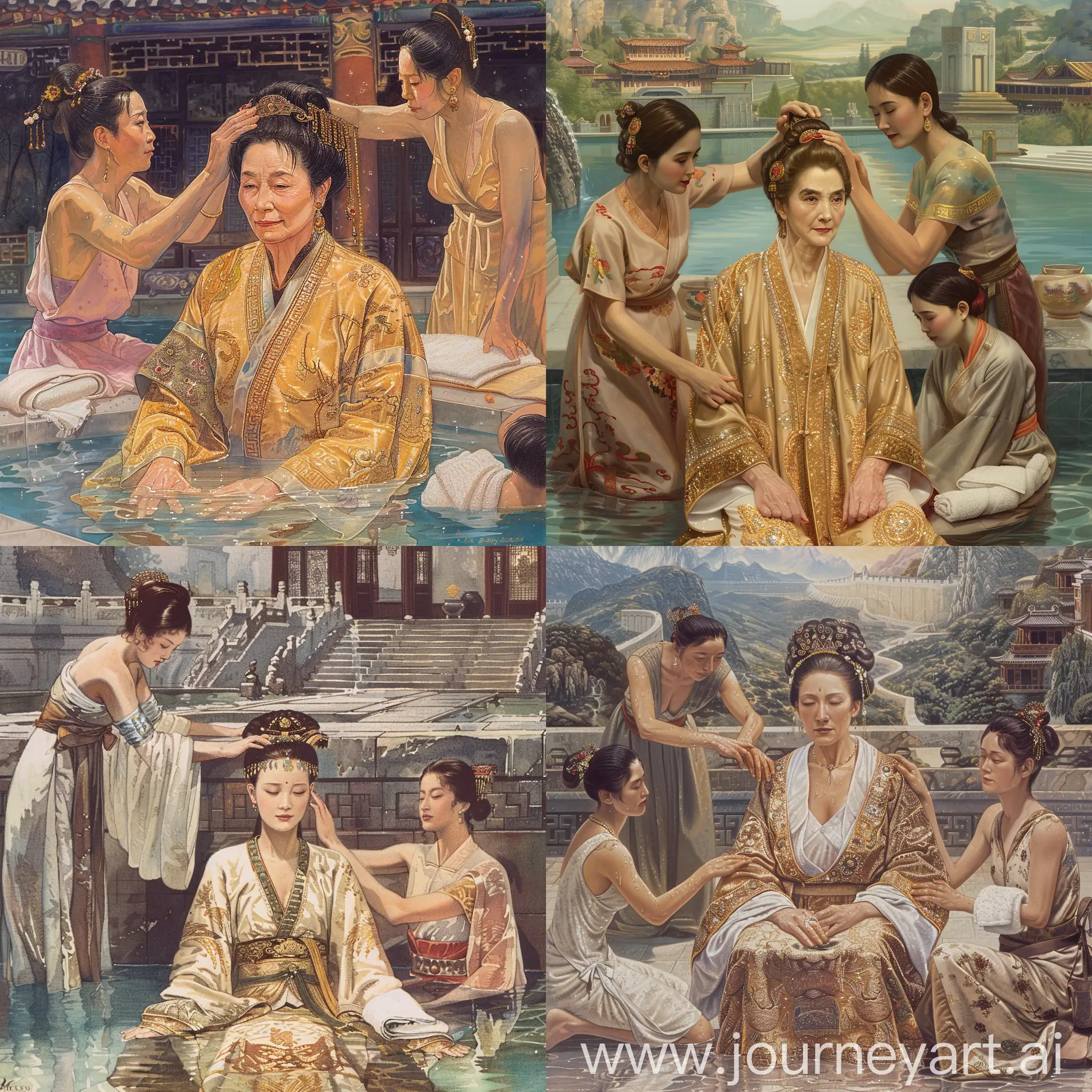 Empress-Wu-Zetian-of-China-Relaxing-in-Luxurious-Hot-Spring