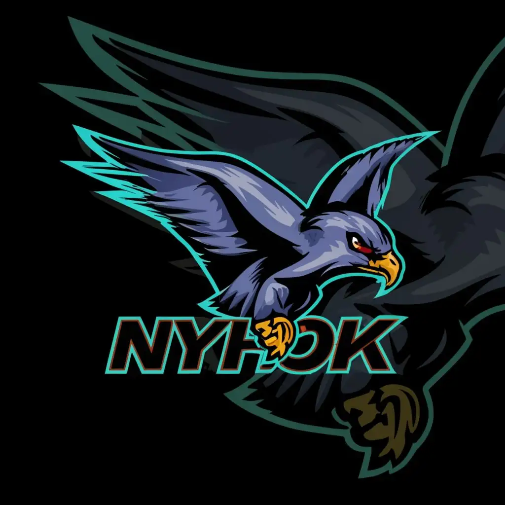 LOGO-Design-for-NyHoK-Dynamic-Nighthawk-Bird-in-Swift-Motion-with-Bold-Typography