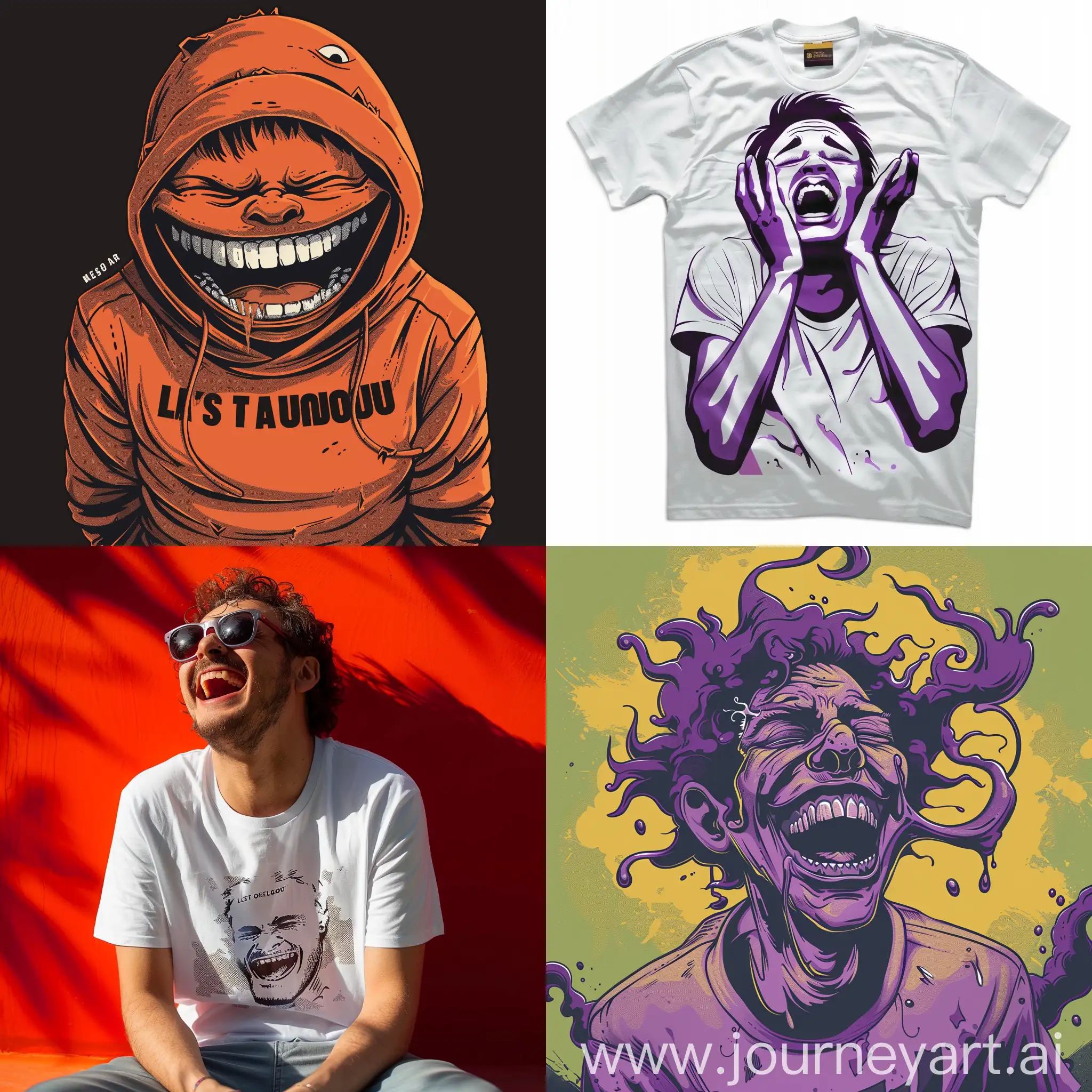  (last ones laughing self made dropout) many people laugh at people that dropout to take a chance to become a selfmade millionaire but in the end that dropout I the last one laughing.. design a unique t shirt prompt