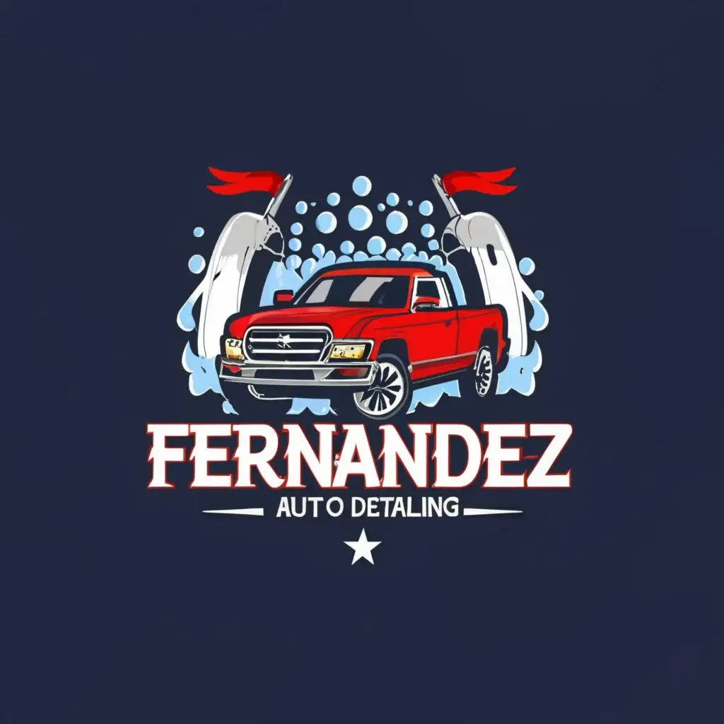 a logo design,with the text "Fernandez Auto Detailing", main symbol:Texas & car wash,Moderate,be used in Automotive industry,clear background