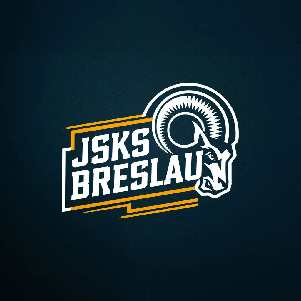 logo, Ram, with the text "JSKS Breslau", typography, be used in Sports Fitness industry