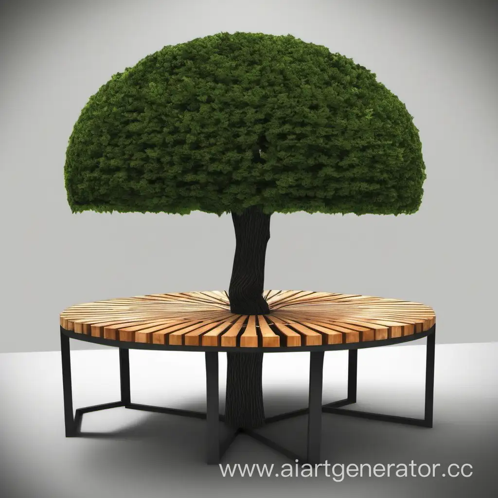 Circular-Student-Seating-with-Tree-Centerpiece