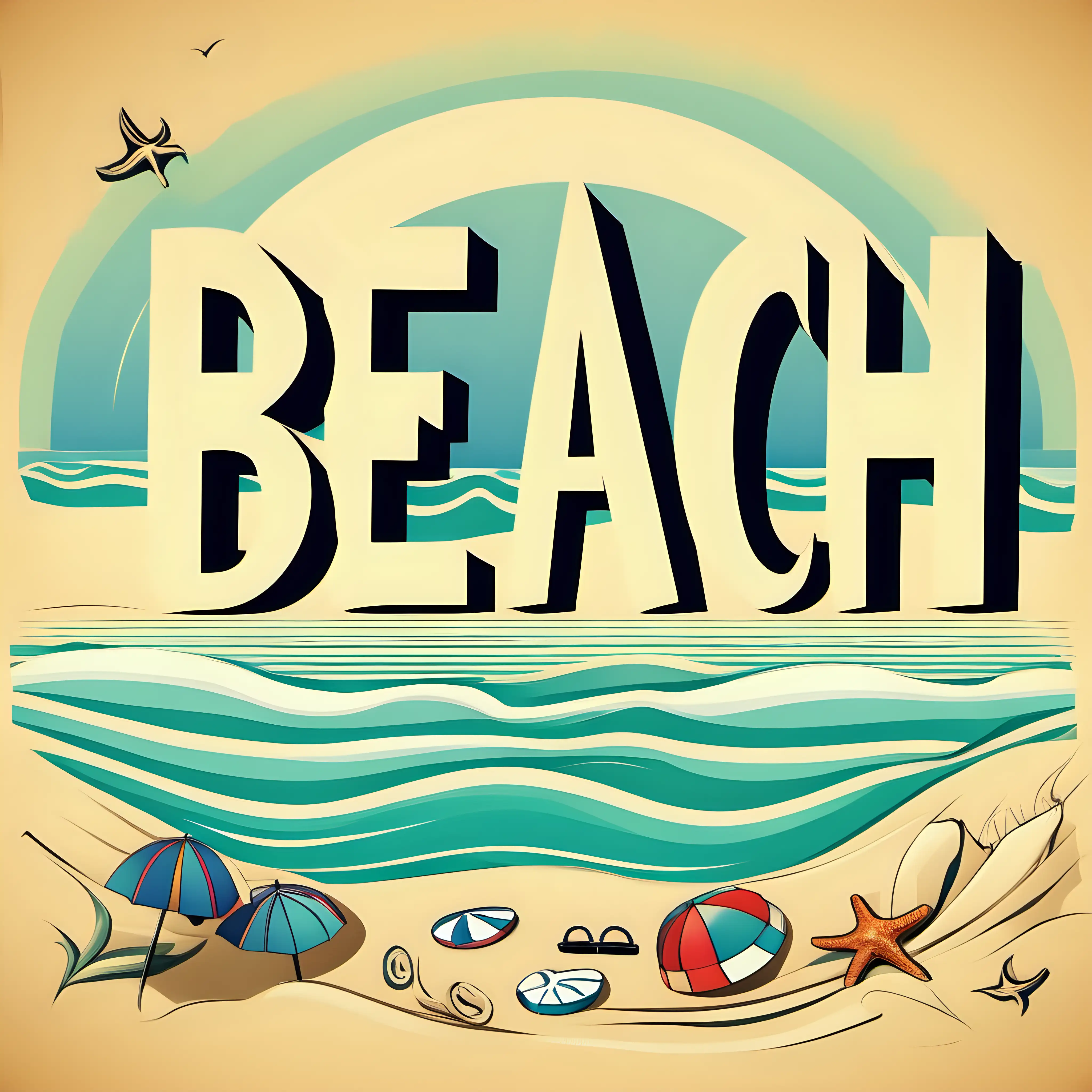 Serene Beach Typography Artwork with Zen Style Font