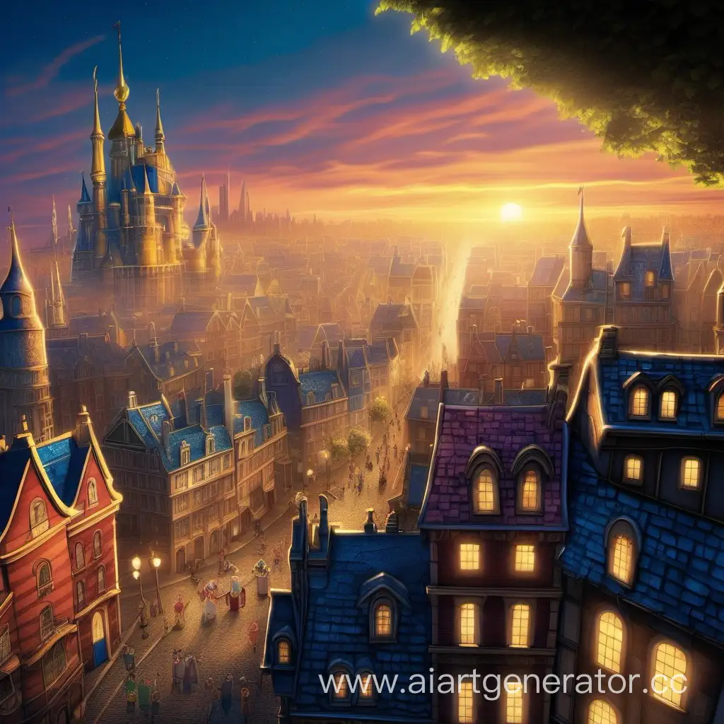 Evening-City-View-Inspired-by-Beauty-and-the-Beast-Animation