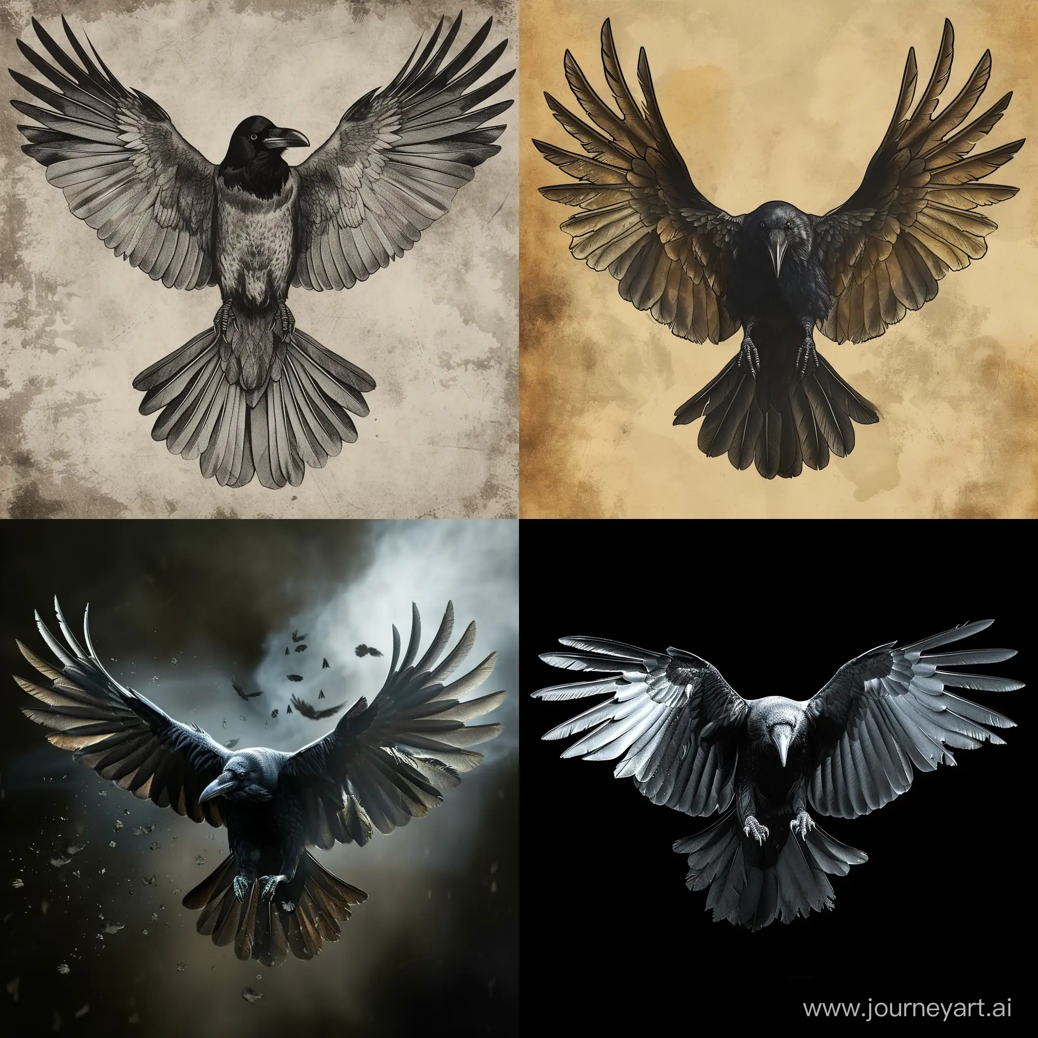 Majestic-Raven-with-Spread-Wings-in-Fundamithalism-Style