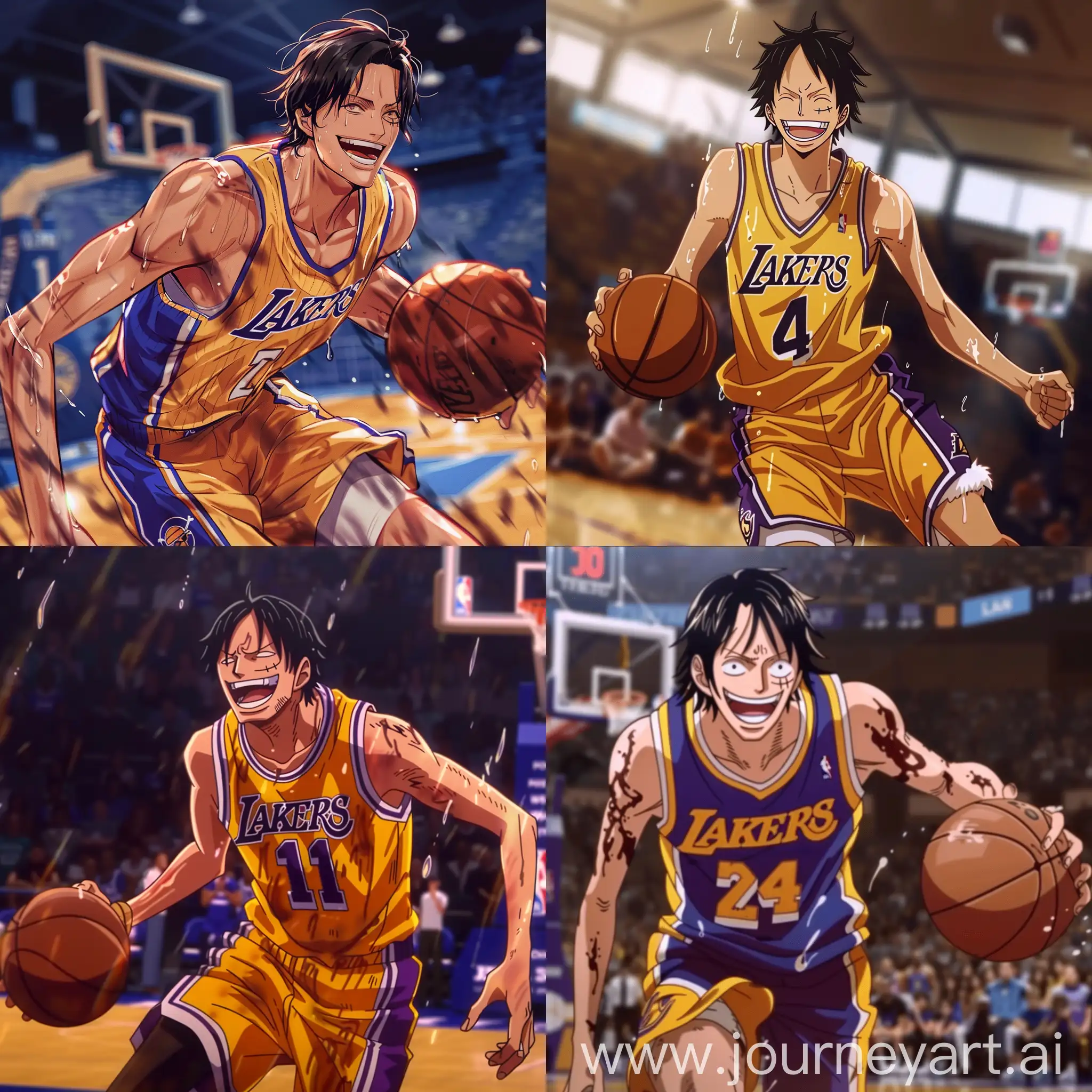 Nico-Robin-Lakers-Basketball-Anime-Character-Dons-Lakers-Gear-for-a-Game-on-the-Court