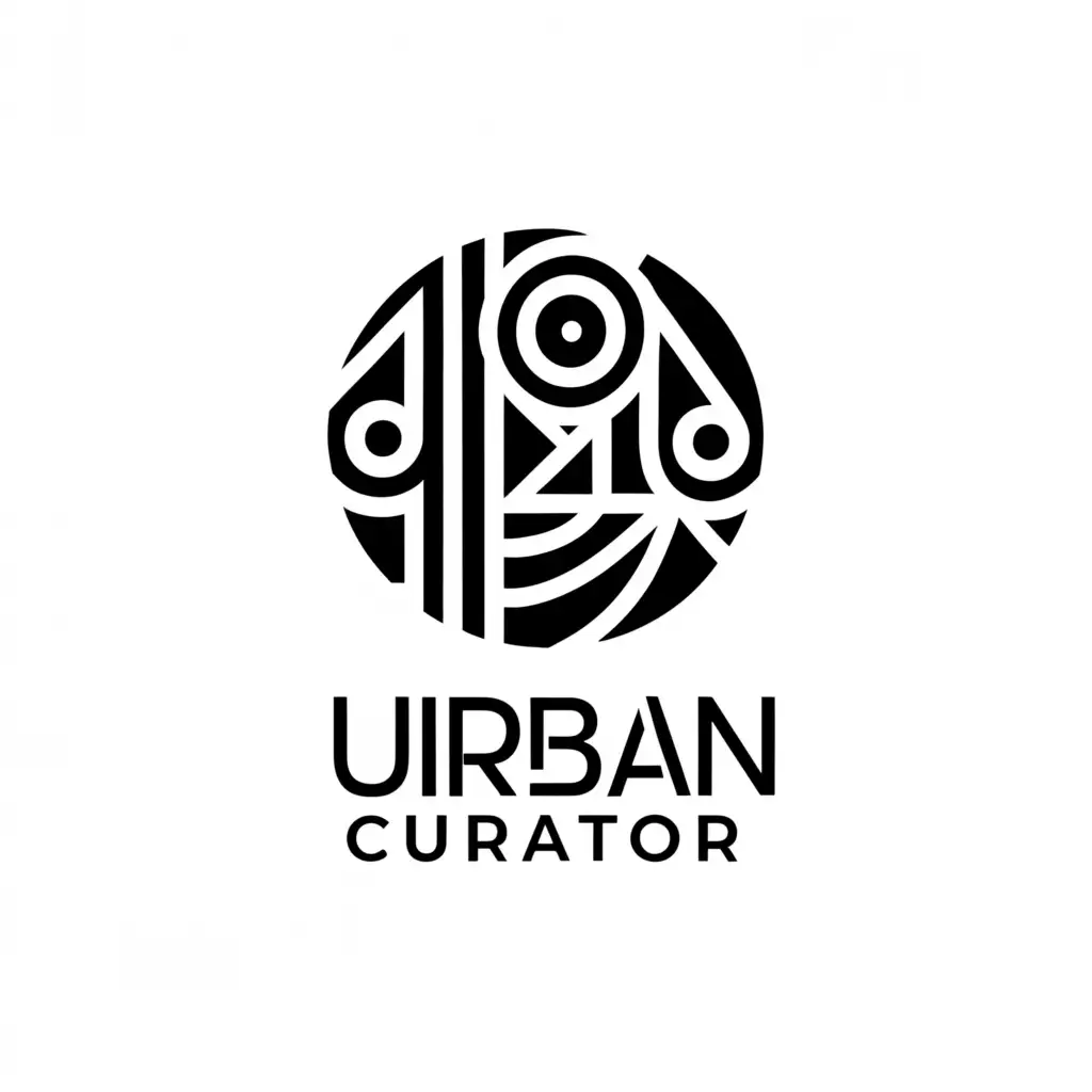 a logo design,with the text "Urban Curator", main symbol:african pattern
,Minimalistic,clear background