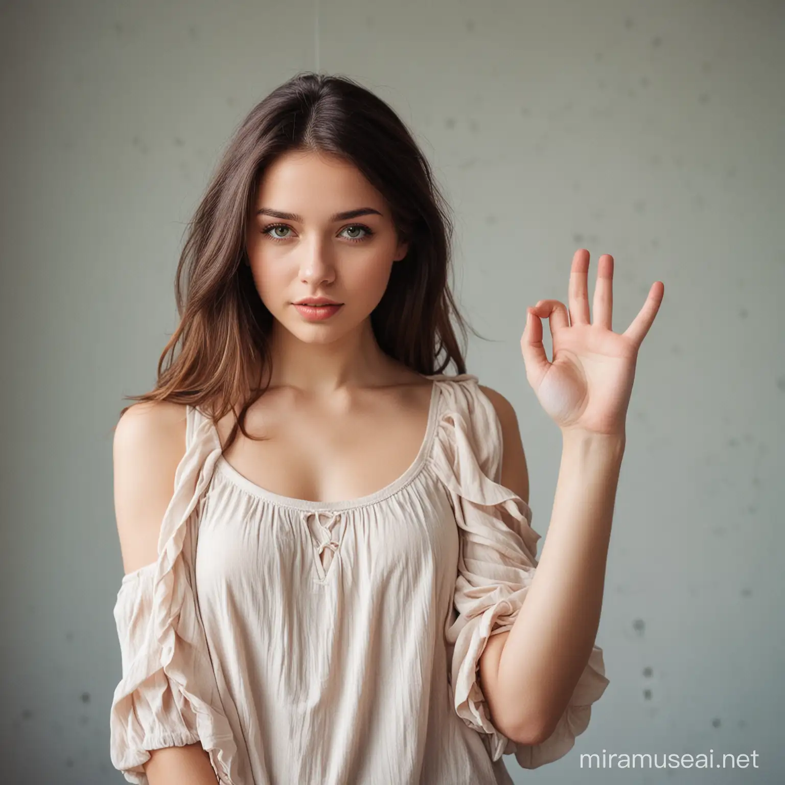 Graceful Girl with Hanging Left Hand