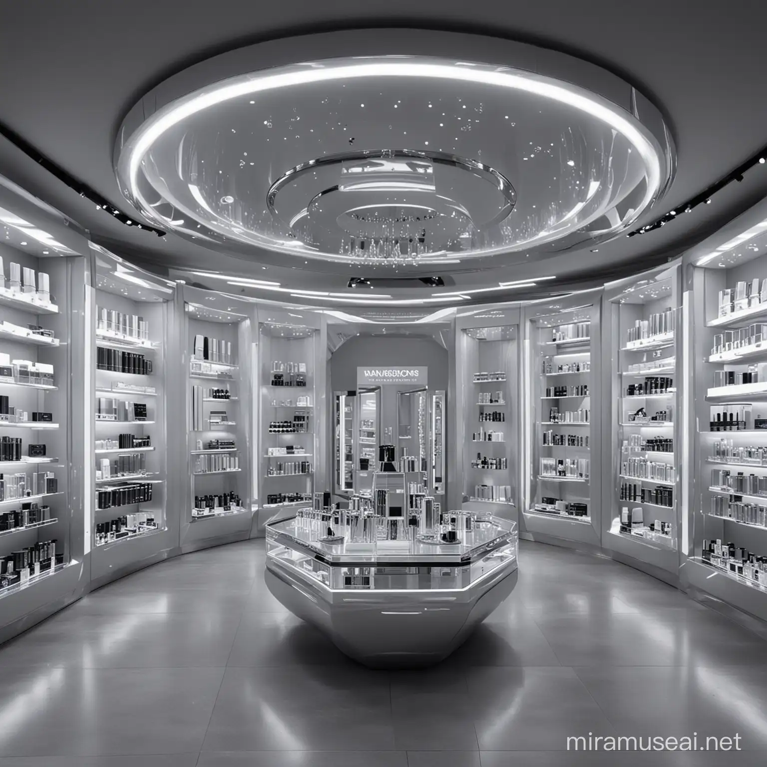Futuristic perfume shope which could not be seen any one before this