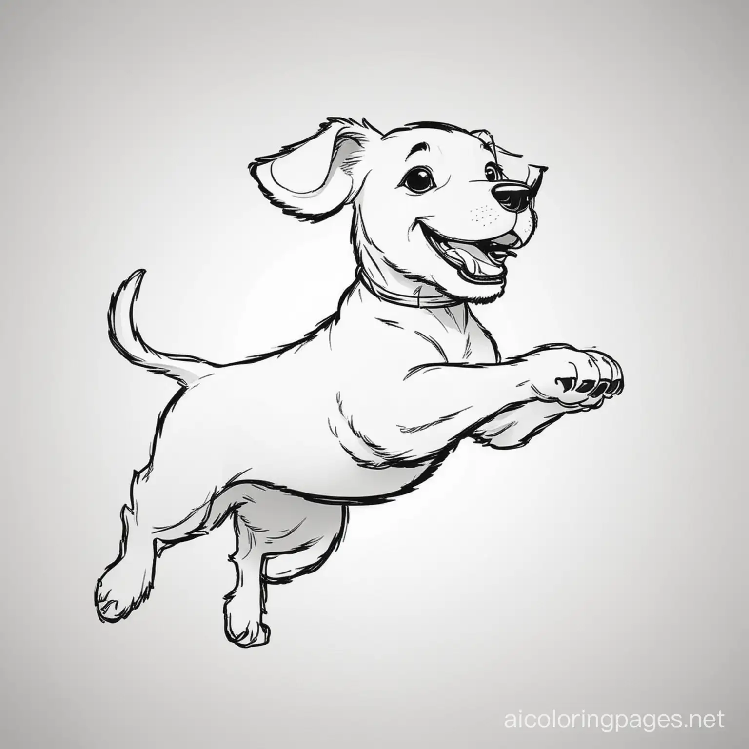 Playful-Dog-Coloring-Page-Simple-Line-Art-on-White-Background