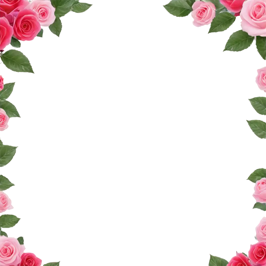 Exquisite-Rose-Flower-Frame-PNG-Elevate-Your-Designs-with-Stunning-Floral-Borders