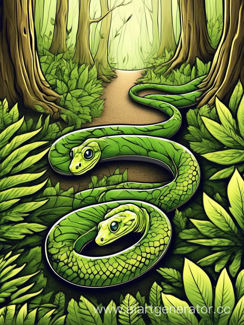 Skateboard-Deck-Art-Forest-Green-Snake-and-Eyelash-Gecko-Design