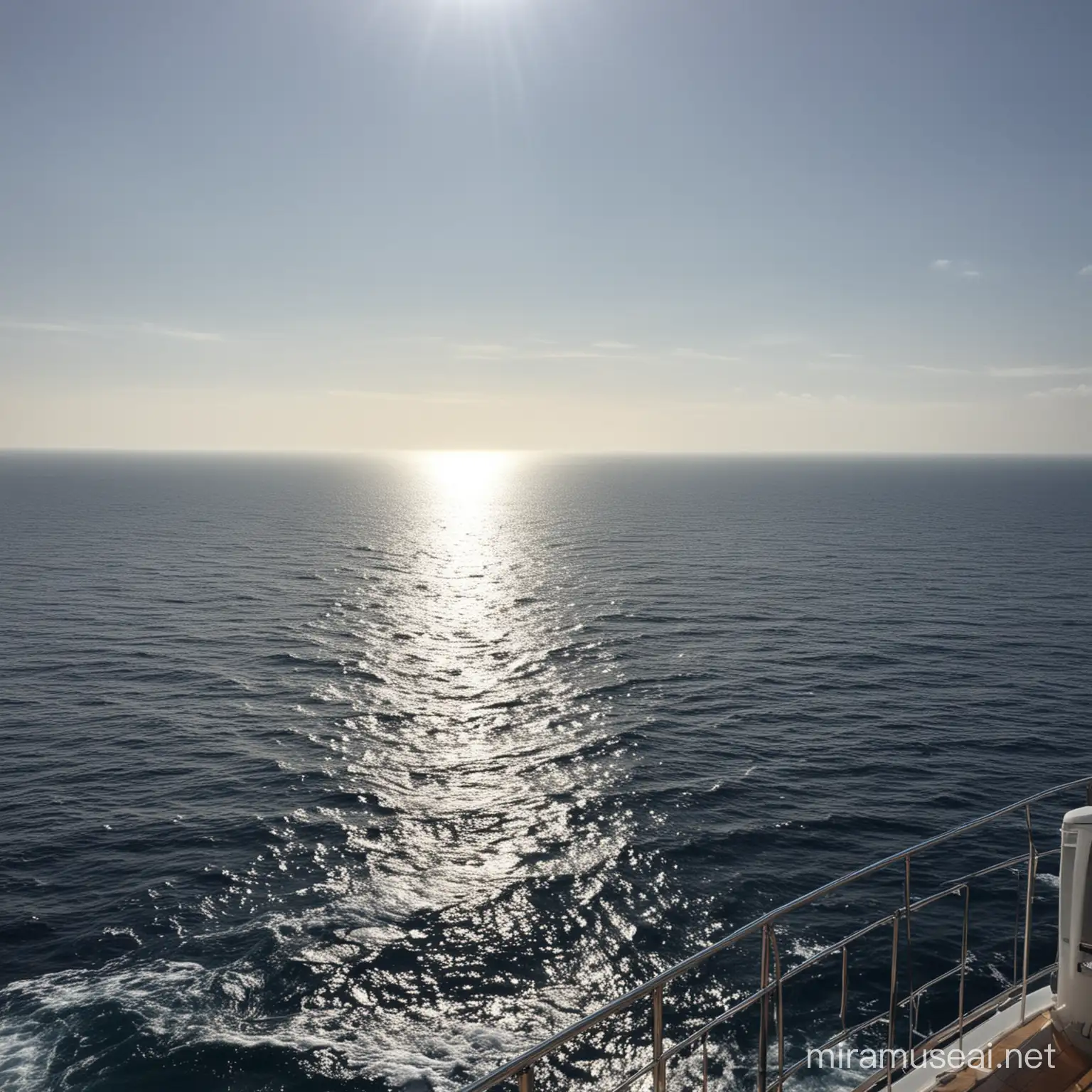 Cruise Ship Seascape Majestic Ocean View from the Deck