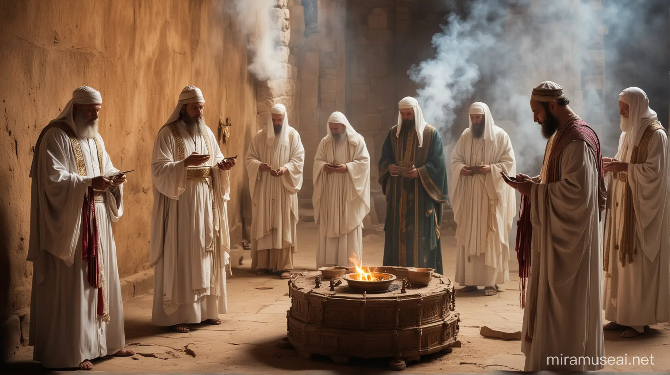 Levitical priests atonement for sins, censers, incense during moses era